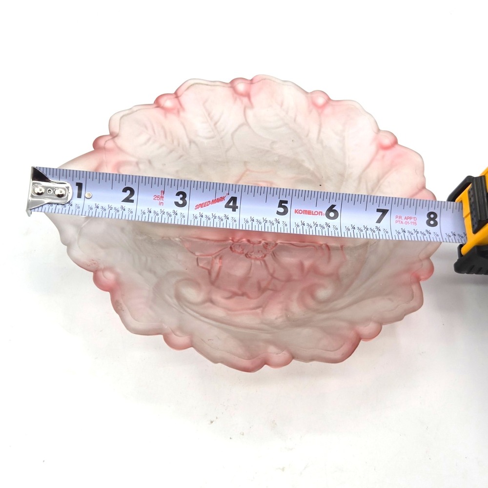 Indiana Glass Wild Rose Divided Relish Dish with Handle‎ Frosted Satin Glass - Picture 2 of 3